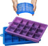 AYI&AYEE Silicone Ice Cube Trays with Lids - 2 Pack - 15 Cavities 1 2/5 inch (2 tbsp / 30ml / 1 fl oz) Square Ice Cubes Baking Molds - BPA free - ...
