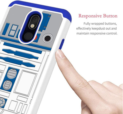 Sunshine-Tech Compatible for LG Stylo 5 / LG Stylo 5/Stylo 5V/ LG Stylo 5 Plus/LG Stylo 5X, R2D2 Droid Robot Pattern Hard PC and Inner Silicone Hy...