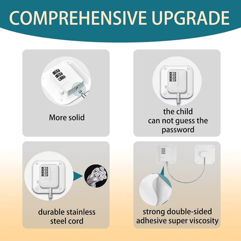 Refrigerator Lock for Adults Heavy Duty Fridge and Freezer Lock Combination for Cabinets Drawers Child Safety Lock No Keys Needed Strong Adhesive ...