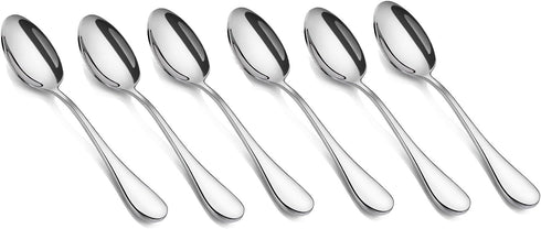 HornTide 6-Piece Mini Tea Spoon Set Dessert Coffee Spoon Flatware Stainless Steel Mirror Polishing 5.5-Inch 14cm...