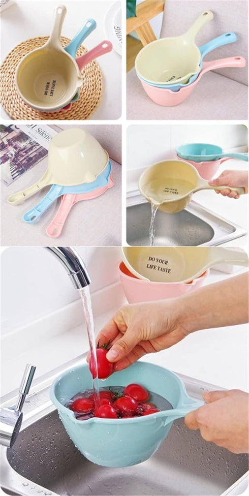 3PCS Plastic Bathing Ladle Spoons Kitchen Accessories Bathroom Water Scoop Cup Baby Shampoo Bath Spoon Home Essential...