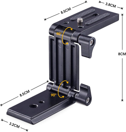Universal Flex Tilt Head Z Mount Bracket Arca-Swiss Tripod Head Quick Release Plate Mounting for Monopod Slider Rail Cage Rig Stabilizer Gimbal Co...