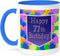 3dRose Balloons With Purple Banner Happy 77th Birthday Two Tone Mug, 11 oz, Blue...
