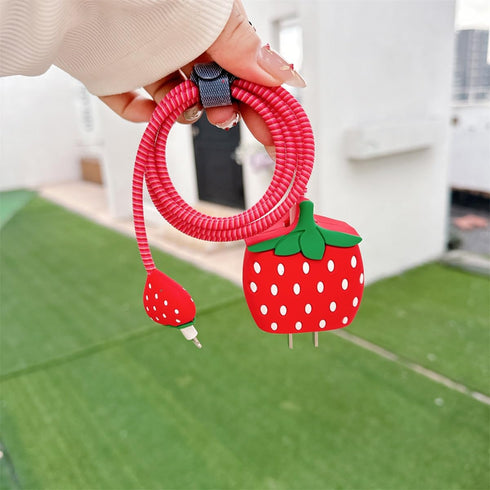 Cute Cartoon Charger Protector Case - Compatible for iPhone 18W 20W USB-C Power Adapter and Lightning Cable (06)......