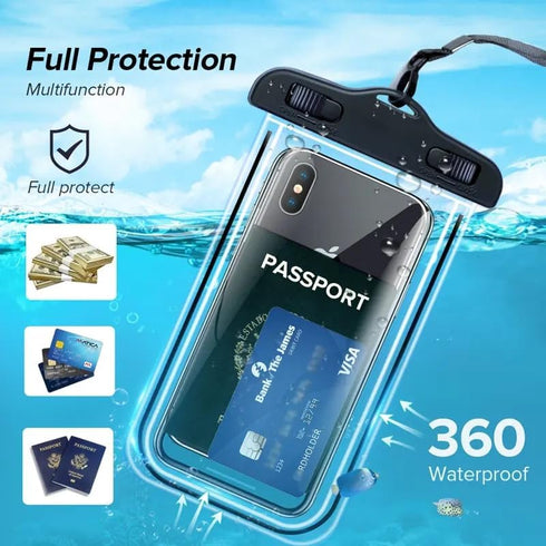 Universal Waterproof Phone Pouch Cellphone Dry Bag with Detachable Lanyard for iPhone 14 13 12 11 Pro Max Plus XS XR X 8 Galaxy S23 S22 S21 S20 Pi...