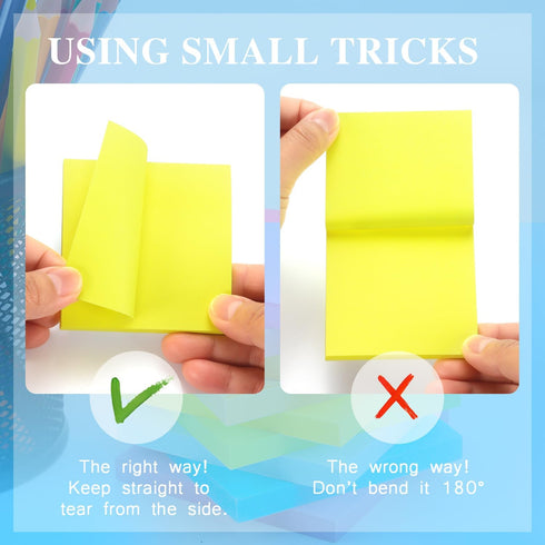 Early Buy 16 Pads Sticky Notes 8 Bright Color Self-Stick Notes 3 in x 3 in, 60 Sheets/Pad...