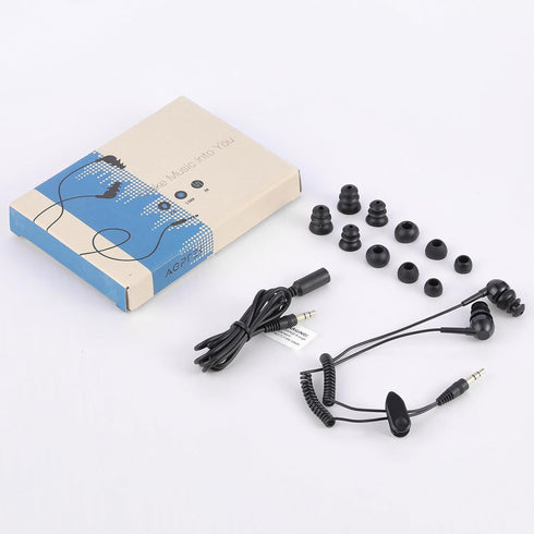 AGPTEK IPX8 Waterproof in-Ear Earphones, Coiled Cable Swimming Earbuds with Stereo Audio Extension Cable, Wired, Black......