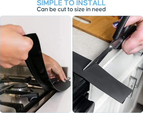 Silicone Stove Gap Covers (2PCS), 25 inch Stove Gap Filler, Stove Guard for Kitchen Oven Counter Side Gap, Heat Resistant and Easy Clean Oven Gap ...