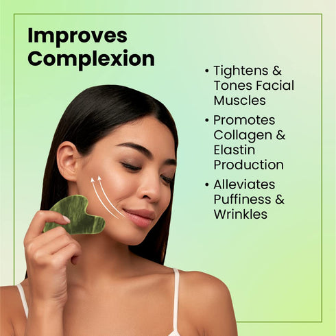 Lindo Jade Gua Sha Duo - Facial GuaSha Contour Massager Tool, 100% Natural Jade Stone, Quality Beauty Face Tool, Lifting, Sculpting and Contouring...