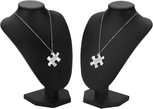 2PCS Friends Necklaces for 2 - Side by Side Or Miles Apart BFF Friendship Matching Puzzle Necklace Set Long Distance Friendship Gifts for Women...
