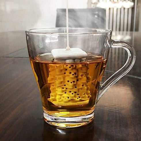 Tea Strainer,Silicone Detachable Tea Leaf Filter Diffuser with, Unique Skull Shape Loose Leaf Tea Infuser for Grain Tea Cups, Mugs, and Pots...