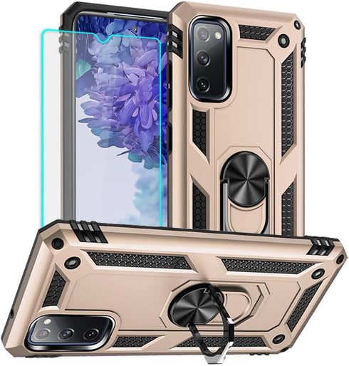Yiakeng for Samsung Galaxy S20 FE Case, Galaxy S20 FE 5G case with HD Screen Protector, Military Grade Protective Cases with Ring for Samsung Gala...
