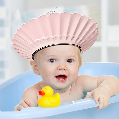 Safe Shampoo Shower Bathing Protection Bath Cap Soft Adjustable Visor Hat for Toddler, Baby, Kids, Children … (Haze Blue)...