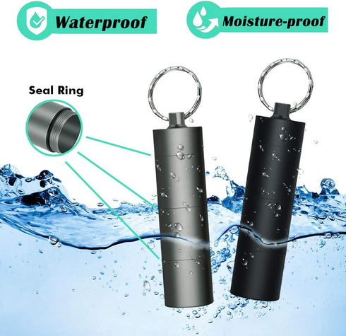 3 Packs Portable Keychain Pill Holder Case, EFFIET 3 Compartments Metal Pocket Emergency Pill Container Dispenser Box Outdoor Medicine Bottle Tin ...