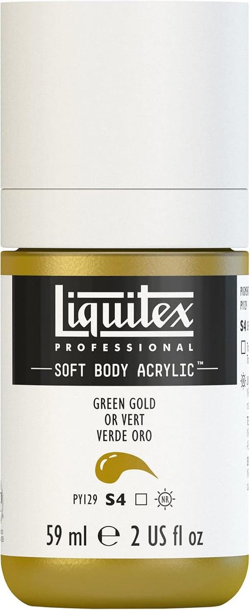 Liquitex Professional Soft Body Acrylic Paint, 59ml (2-oz) Bottle, Green Gold...