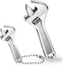 Adjustable Spanner Mini Nut Wrench Silver Shifting Spanner Wrench Small Adjustable Wrench with Chain Hand Knurl Tool for Repair Maintenance Automo...