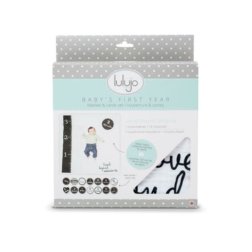 lulujo Baby Baby's First Year Milestone Blanket and Cards Set, Loved Beyond Measure...