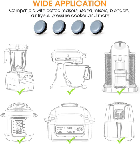 Aieve Appliance Sliders, 8 Pcs Small Appliance Slider for Countertop, Self Adhesive Home Finds Caster Wheels Rollers, Kitchen Must Have Gadgets fo...