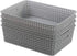 4-Pack Plastic Office Storage Baskets, A4 Basket Trays, Grey...