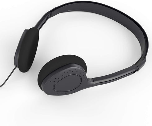 Bulk Over The Head Inexpensive Disposable Headphones Wholesale Lot Kids Individually Bagged for Schools, Libraries, Hospitals (1 Pack, Black)...