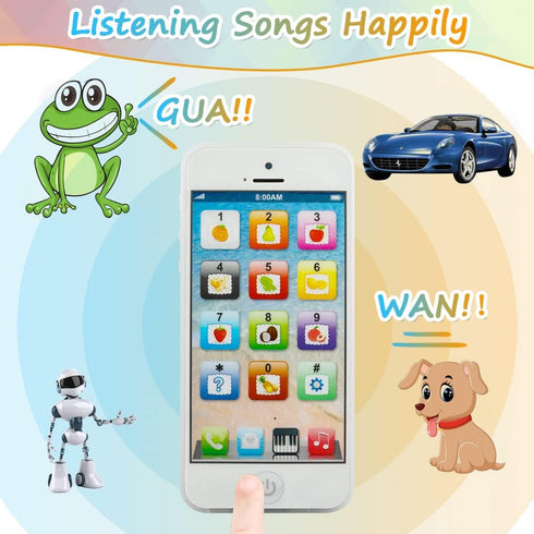 Baby Toy Phone for 12 to 36 Months Touch and Music Phone, Educational Toys & Gifts for Baby Kids Children, Play to Learn USB Recharable with 8 Fun...