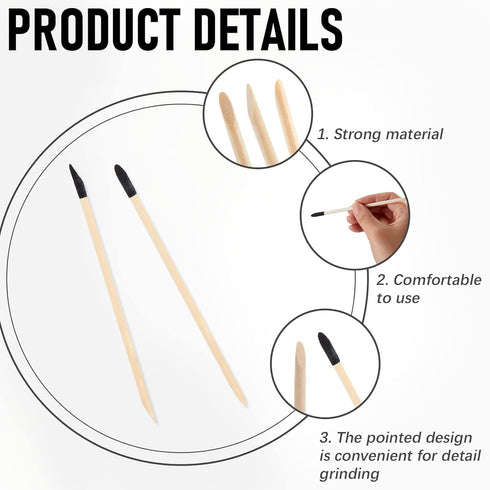 Honoson 100 Pack Sanding Sticks Matchsticks Sanding Twigs Fine Detailing Sanding Sticks for Plastic Models Wood Hobby, 280 Grit, 5.4Inch...