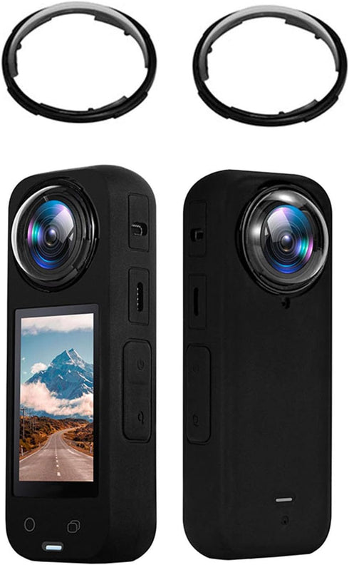 LICHIFIT Rotating Transparent PC Plastic Protective Lens Cover for Insta360 X4 Action Camera Lens Cap High Transmittance Anti-Scratch Lens Guards ...