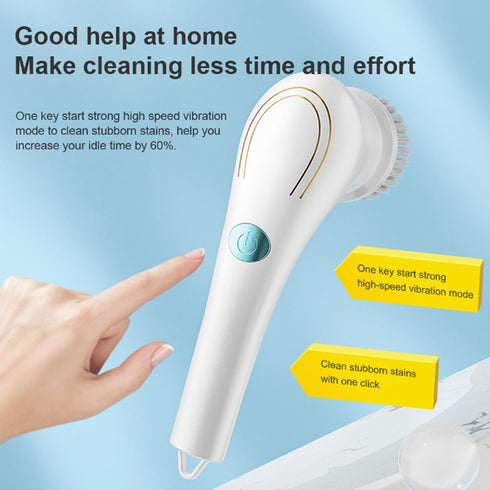 Cordless Electric Spin Cleaning Power Scrubber with 5 Replaceable Brush Heads?Handheld Shower Scrubber for Bathtub, Floor, Wall, Tile, Toilet, Win...