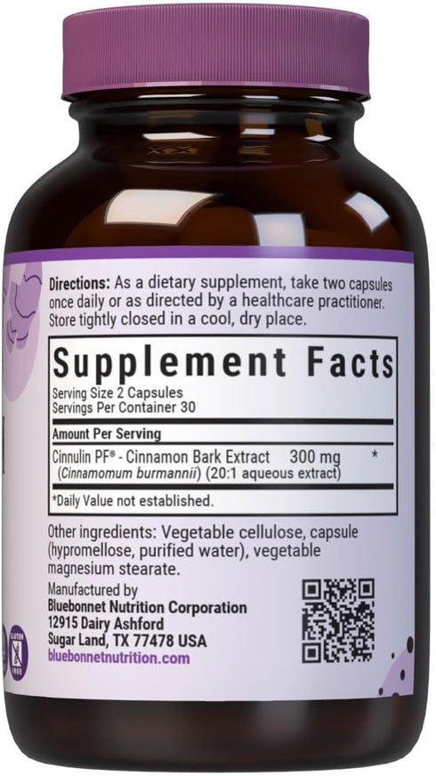 BlueBonnet Cinnulinpf Cinnamon Bark Extract Supplement, 60 Count, White...
