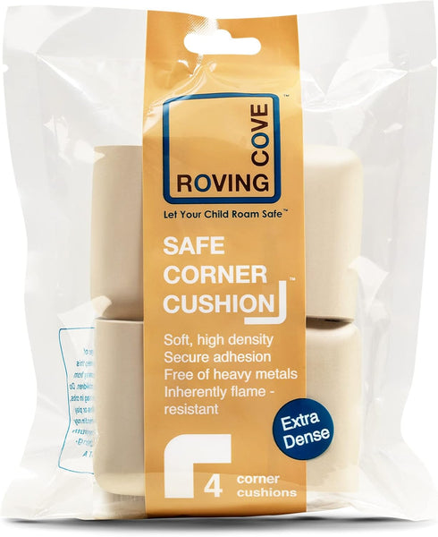 Roving Cove HeftyFit Corner Protector for Baby (4 Large Corners), Heavy-Duty Soft Rubber Foam Furniture Corner Bumper Guards, 3M Adhesive Pre-Tape...