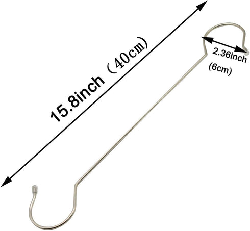 Maydahui 5 PCS Extra Long 16 inch S Shaped Hooks Stainless Steel Large Size Silver Hanger for Bird Feeder Plant Hanger Tree Branch Hook Clothes Ou...