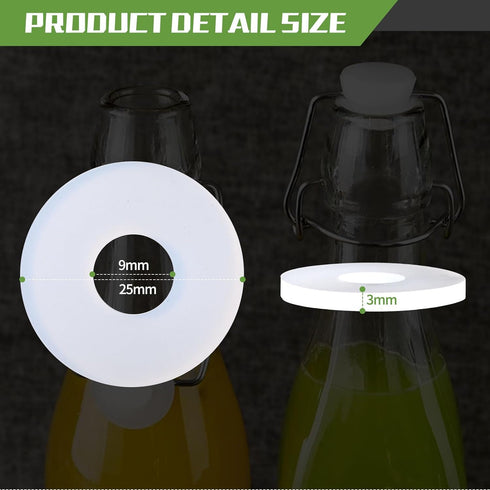 Grolsch Gaskets Silicone Seals - For Swing Top Bottles-40 Pack Combo Pack Clear, Made from Soft Silicone (Not Rubber, Better Sealing Than Rubber)...