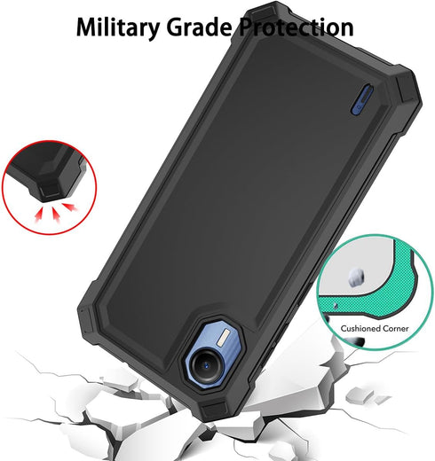 for Cricket Debut S2 case, with Tempered Glass Screen Protector 360 Full-Body Soft TPU Bumper Shockproof Silicone Protective Phone Cover Case for ...