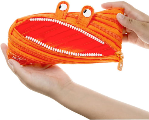 ZIPIT Monster Pencil Case for Kids | Pencil Pouch for School, College and Office | Pencil Bag for Kids (Orange)...