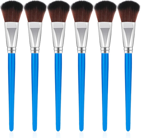 6 Pcs Mop Brush for Acrylic Painting 1 Inch Blending Brush Paint Brushes for Acrylic Painting Oval Mop Acrylic Brush with Wooden Handle for Acryli...