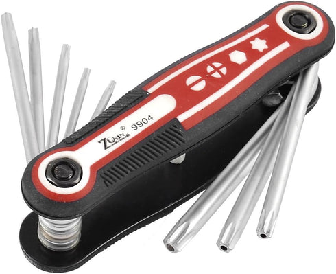 uxcell Folding Hollow End Security Torx Star Key Wrench Set Repair Tool...