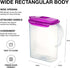 LocknLock Aqua Fridge Door Water Jug with Handle BPA Free Plastic Pitcher with Flip Top Lid Perfect for Making Teas and Juices, 3 Quarts, Purple...