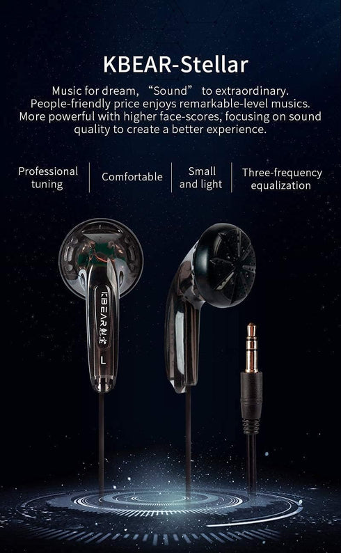 KB EAR Stellar Wired Earbuds Ear Buds Wired Earphones Noise Isolating in-Ear Monitors,Compatible with Tablets, Android Phone,MP3 Player (White no ...
