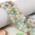 100Pcs 6mm Natural Frosted Amazonite Gemstone Beads Round Loose Stone Beads for Jewerly Making with Crystal Stretch Cord...