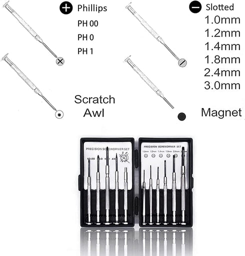 6Pcs Mini Screwdriver Set, Eyeglass Repair Screwdriver, Precision Repair Tool Kit with 6 Different Size Flathead and Philips Screwdrivers, Ideal f...