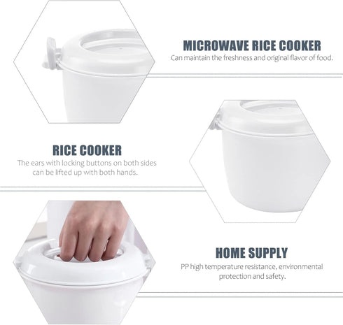 DOITOOL Microwave Rice Cooker - Mini Rice Cooker for Microwave Oven - Microwave Steamer Rice Cooker Small Rice Maker for Pasta, Chicken, Bacon, Ve...