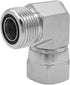 FS6500-12-12 Hydraulic Adapter Fitting 3/4" Male O-Ring Face Seal(1-3/16"-12 NPT) × 3/4" Female O-Ring Face Seal Swivel Nut(1-3/16"-12 NPT) 90°Pip...