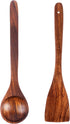 LX LEKHX Wooden Spoons For Cooking,2 Pcs Natural Teak Wooden Kitchen Utensils Set Wooden Utensils for Cooking Wooden Cooking Utensils Wood Spatula...