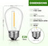15 Pack Dimmable LED S14 Replacement Light Bulbs, Waterproof 1W Vintage Edison Bulbs for Outdoor Patio Garden String Lights, E26 Regular Medium Sc...