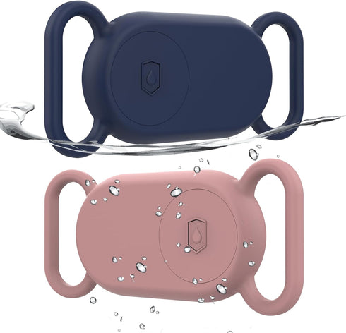 2 Pack Waterproof Dog Collar Holder Compatible with Samsung Galaxy SmartTag 2, Silicone GPS Tracker Hidden for Galaxy Smart Tag 2, Anti-Lost Dog C...