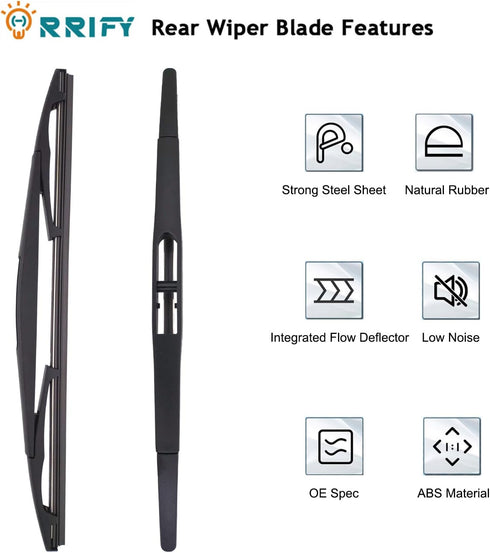 12" Rear Windshield Wiper Blade for Buick Enclave 08-17, for Cadillac Escalade 07-14, for Chevrolet Suburban 1500 2500 Tahoe 07-14, for Lincoln MK...