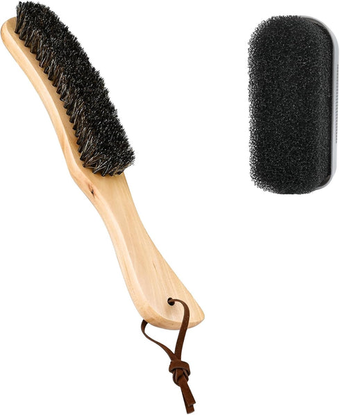 2PCS Felt Hat Brush, Felt Hat Cleaner with Horsehair Brush and Sponge Brush, Cowboy Hat Cleaner Easily Removes Dust Fuzz and Lint for Shoes Hats a...
