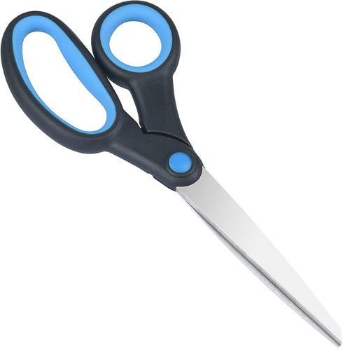 Left Handed Scissors, 8 Inch, Lefty Stainless Steel Sharp Blade Soft Comfort-Grip Handles Blunt Scissors for Adults School Student Kids(1 Pack)...