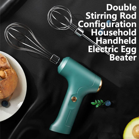 Electric Handheld Mixer with 2 Stirring Rods Household Electric Egg Beater 3 Speed Modes for Whipping Mixing Pudding Cookies Cakes Batters USB Rec...