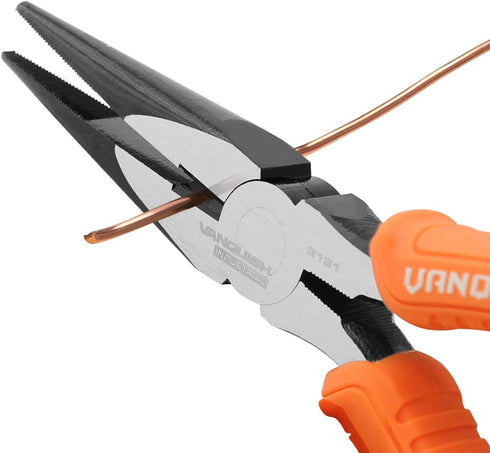 VANQUISH 8 Inch Long Needle Nose Pliers Industrial Grade Wire Cutters with Comfort Grip Handle (3131)...